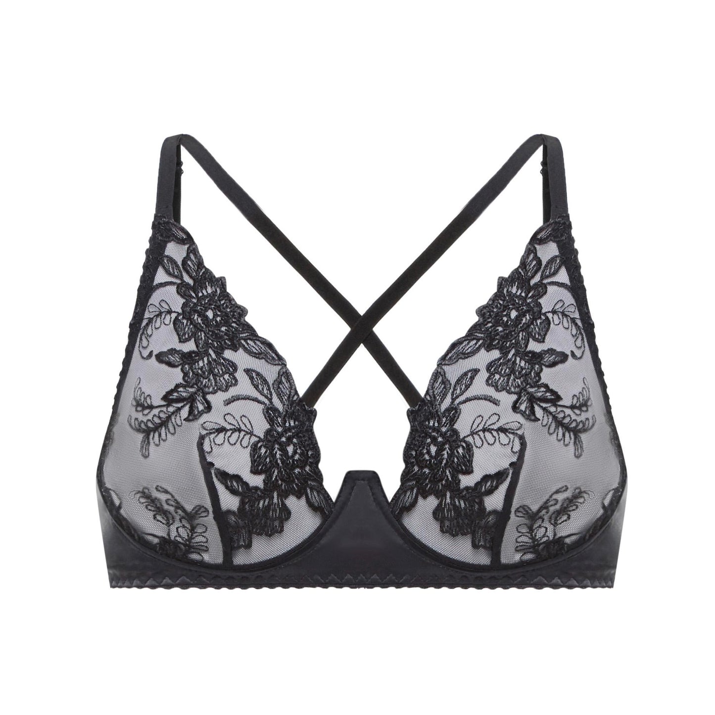 Black lace bra Verona by Boga Lingerie - front view