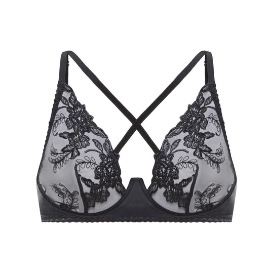 Black lace bra Verona by Boga Lingerie - front view