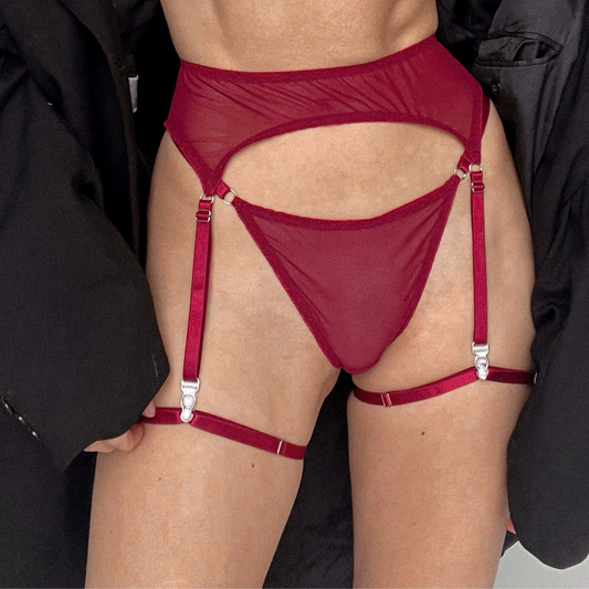 Burgundy garters